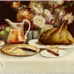 Vintage art Thanksgiving table