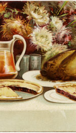 Vintage art Thanksgiving table