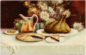 Vintage art Thanksgiving table