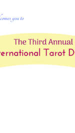 Yellow banner with International Tarot Day announcement