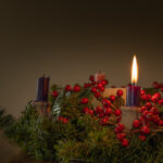 Adobe licensed Advent wreath with one candle lit
