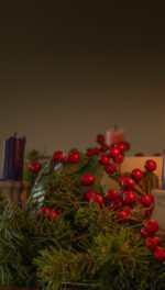 Adobe licensed Advent wreath with one candle lit