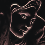 Peaceful face of dark Goddess