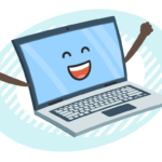 happy computer cheering