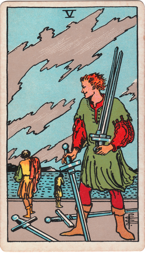 Waite-Smith Tarot Five of Swords