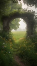 AI image of Beltane archway in the morning