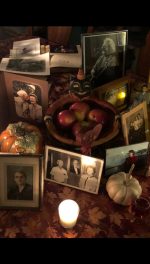 Our family altar on Samhain night, 2021