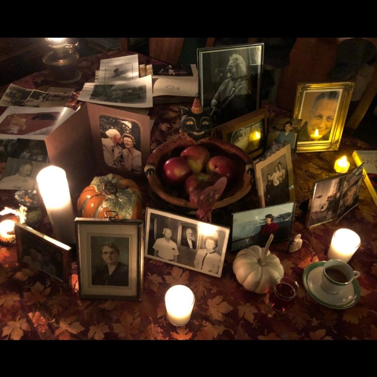 Our family altar on Samhain night, 2021