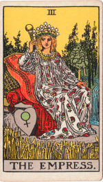Waite-Smith Tarot image of the Empress triumph card of the Major Arcana