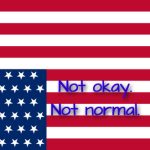 American flag in distress signal