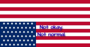 American flag in distress signal