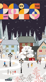 Winter snow scene for New Years