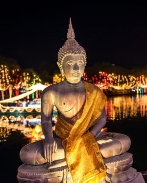 Gangaramaya Buddhist temple in Vesak season