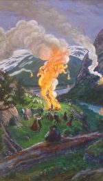 Midsummer Eve Bonfires (Mittsommerfeuer) by Nikolai Astrup