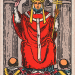 Smaller Hierophant from the public domain version of the W-S Tarot