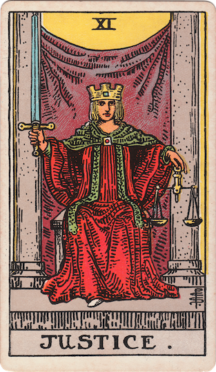 Waite-Smith Tarot Justice card